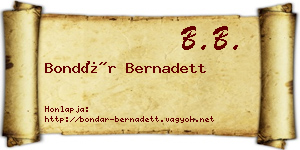 Bondár Bernadett névjegykártya