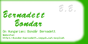 bernadett bondar business card