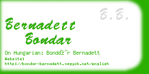 bernadett bondar business card